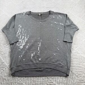 Madison Gray Sparkle Sequin Sweater Medium Party Glam Glitter Shimmer Holiday